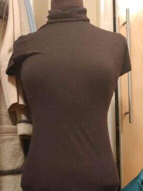Polo Ralph Lauren Heathered Charcoal Sexy Turtleneck Wool/Viscose Jersey Dress